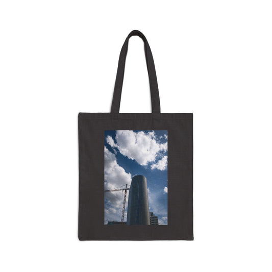 Skyward Ascent Amsterdam Bijlmer Cotton Canvas Tote Bag with Artistic Photographic Print