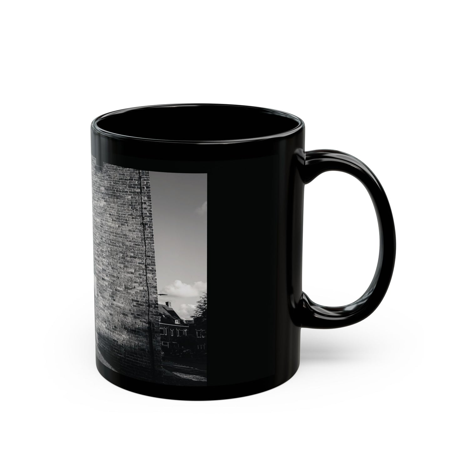 Monochrome Ancient Leiden Wall Ceramic Mug 11oz 15oz