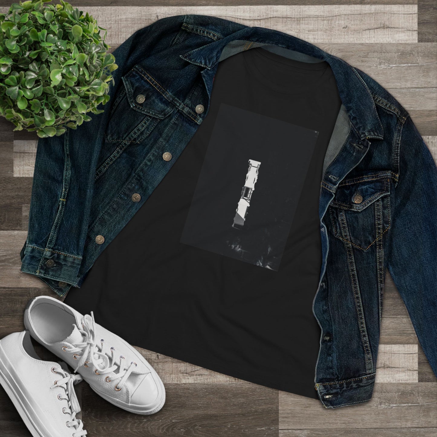A Window in Time Burcht Leiden Moody Woman's Tee | The Monochrome Moods Collection