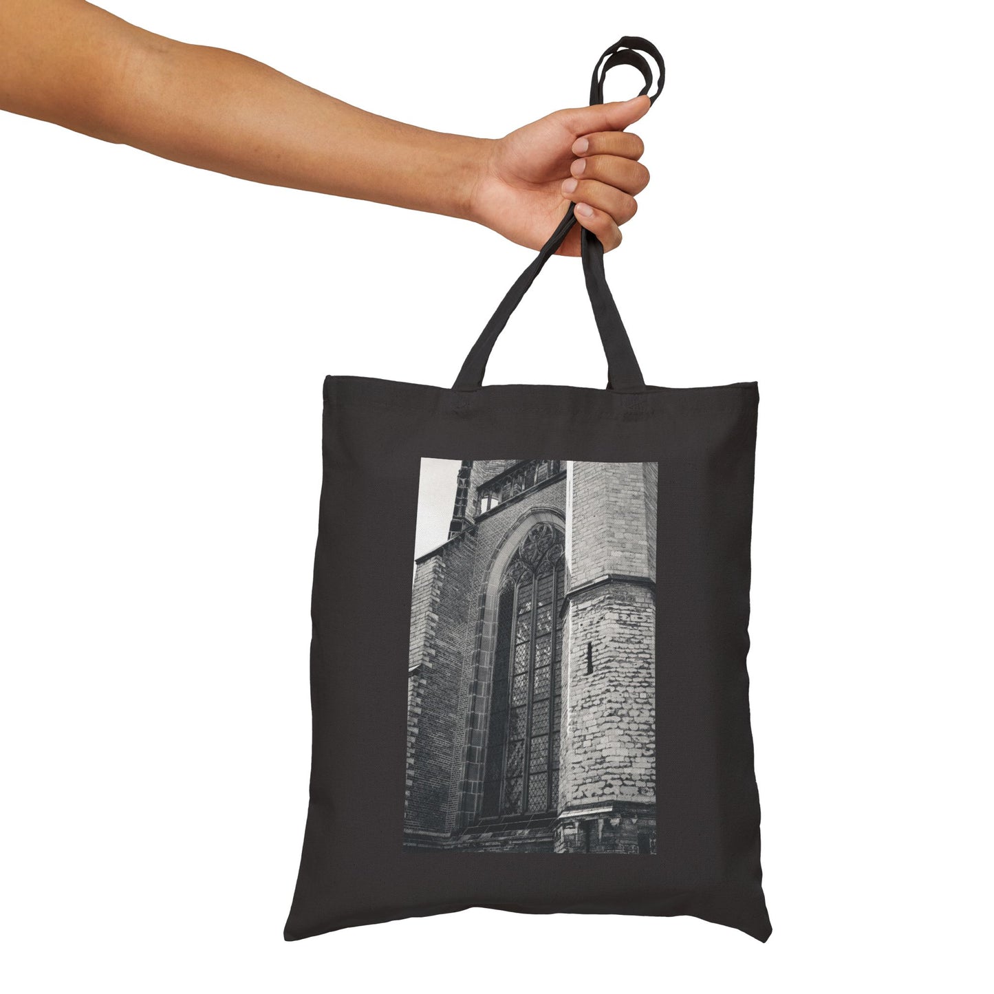 Gothic Planes Leiden Monochrome Cotton Canvas Tote Bag with Artistic Photographic Print